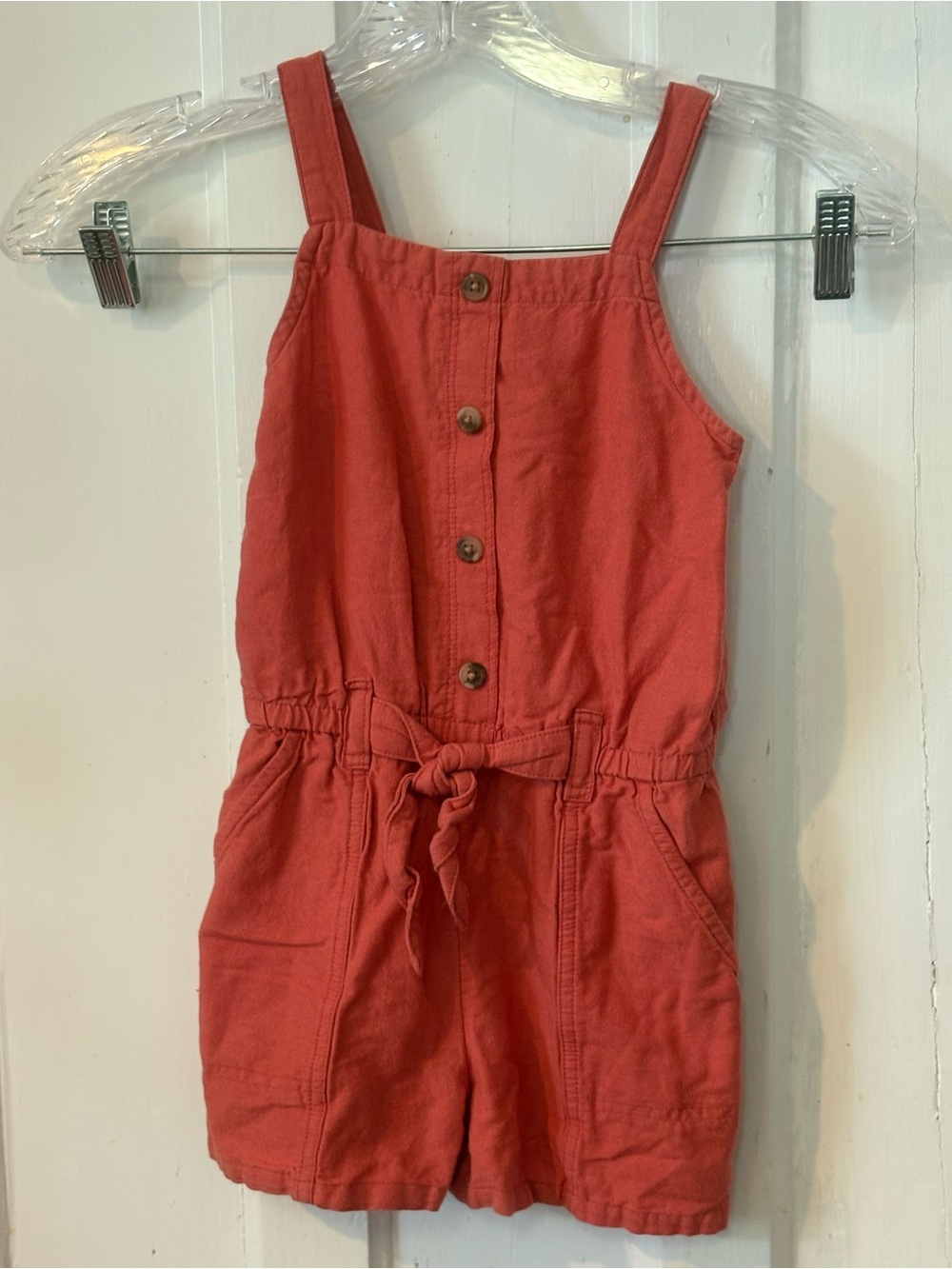 Old Navy Orange Red Button Front Girls' Romper